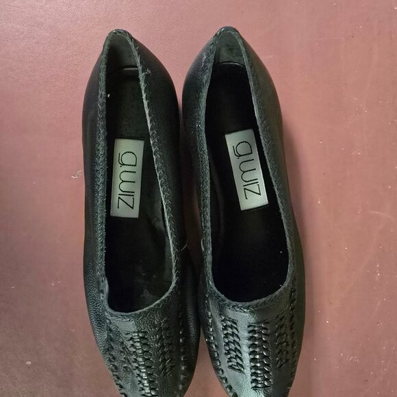 New Womens Black Leather Flats 7M 8.5M - Picture 4 of 6